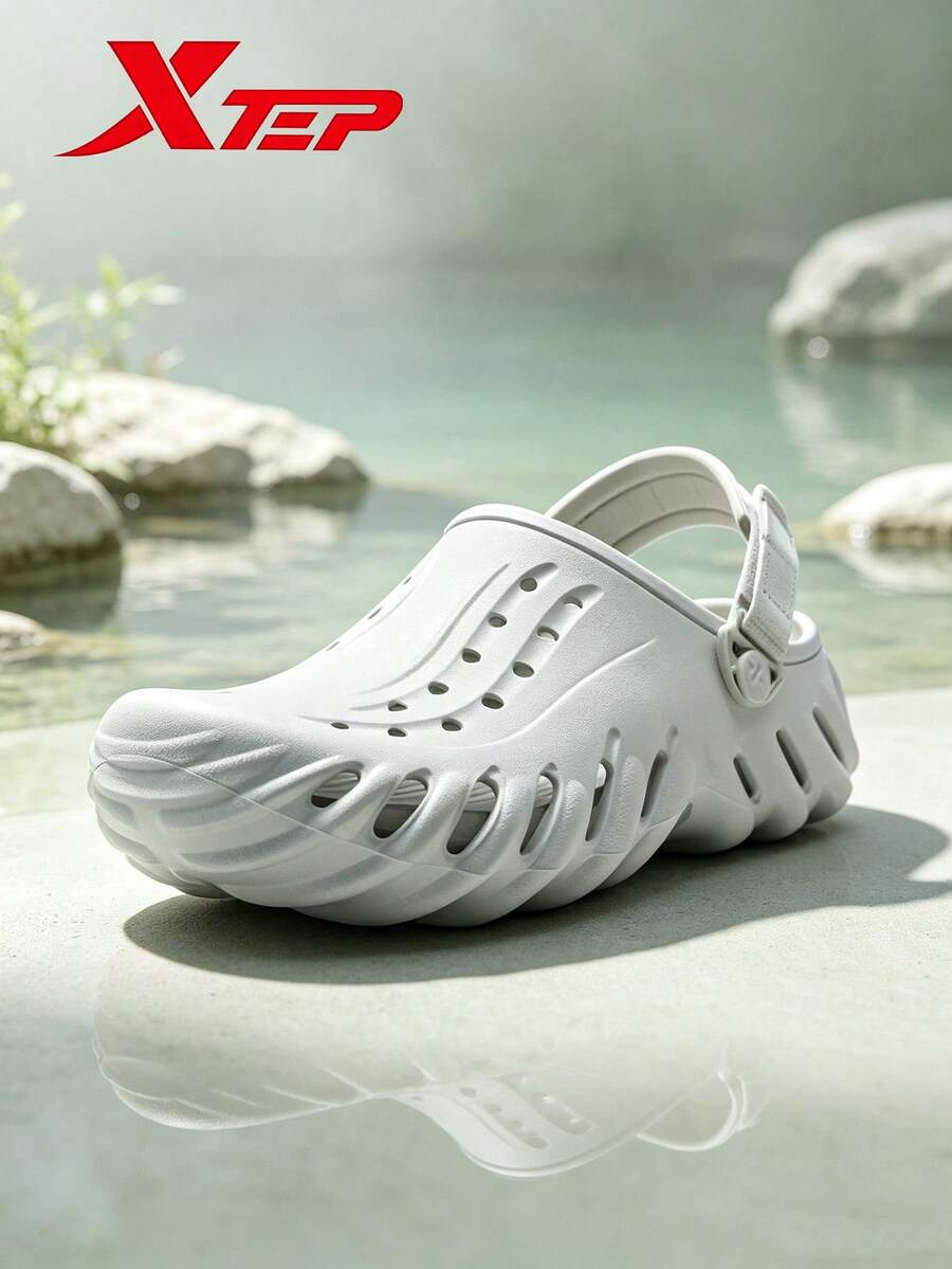 XTEP--Outdoor Shoes | Men's Clogs Summer 2026 Soft Sole Closed Toe Slip-On Anti-Slip Comfortable Commuter Sandals Moon Gray - Moon Lime - View 1