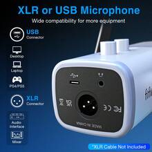 XLR/USB Gaming Streaming Recording Microphone For PC, RGB Lighting, With Gain Knob, Mute Button, Monitoring Jack, Suitable For Video Creation - FIFINE AM8W (Global Version) - View 4