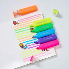 Large Capacity >12pcs Multicolor Soft Pastel Fluorescent Highlighter Set, Non-Bleed Quick-Dry Oblique Tip Design, For Student Note-Taking, Key Point Marking, Bible Annotation, Journaling, Drawing, Office Use - Highlighter - View 10