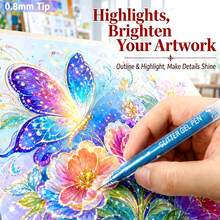 12pcs Colorful Neutral Gel Pens, Glitter Gel Pens, Vibrant Colors, Shiny Glitter Ink, Smooth Writing, 0.8mm Tip, Suitable For Diary, Notes, Drawing, Greeting Card Making And DIY Crafts - Multicolor - View 9