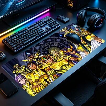 1pc Anime Gaming Mouse Pad Cartoon Desk Mat Rubber Base With Stitched Edge Non-Slip Desk Accessories XL Mousepad For Office Home As Gifts For Men Women Birthdays,Christmas,Halloween Day