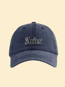 1 mũ lưỡi trai baseball Zodiac 12 mài cũ giặt wash, phong cách cổ điển casual retro, đai thấm mồ hôi mềm, kích cỡ điều chỉnh được, chống nắng, mũ dad hat vintage đa năng - Màu xanh hải quân - Xem 7