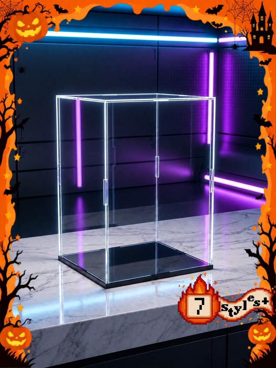 Transparent Acrylic Display Box With Black Base, Dust-Proof Toy And Collectible Storage Box, Home Decor, Room Decor And Desktop Storage, Ideal Boyfriend Gift, Men's Gift Or Christmas Gift