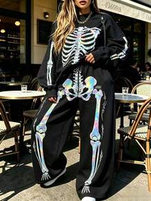 Plus Size Co-Ords - Black - View 1
