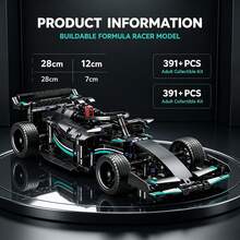 Black And Green Formula Racing Car Building Model, 391+ Pieces Adult Collectible Building Blocks Set, Low Body Racing Car, Wheels And Open Cockpit, Suitable For Halloween, Christmas, Thanksgiving And Birthday Gifts For Hobby Collectors - Black and Green Samurai Formula Racing Car - View 5