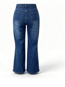 Celana Jeans Wanita Kasual Potongan Lurus, Serbaguna dan Nyaman untuk Pemakaian Sehari-hari, Gaya Musim Gugur yang Mudah - Dark Wash - View 10