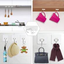 1-30pcs Heavy Duty Self-Adhesive Hooks, Suitable For Keys, Bathroom, Shower, Outdoor, Kitchen, Door, Home Decor, Utility Room - One Size - View 8