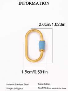 1pc Stainless Steel Oval Threaded Clasp Hook Spiral Buckle, DIY Jewelry Necklace Bracelet Making Accessories - DIY Buttons - View 12