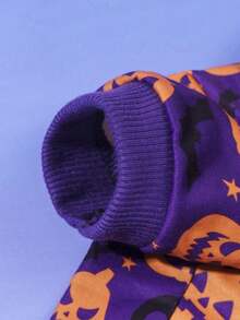 LUCKIE PAW 1pc Halloween Ghost Funny Pattern Pet Sweatshirt, Physical Flea Protection, Reduces Shedding, Warm & Breathable Dog Vest, Suitable For Small & Large Dogs And Cats, Indoor & Outdoor - Purple - View 7