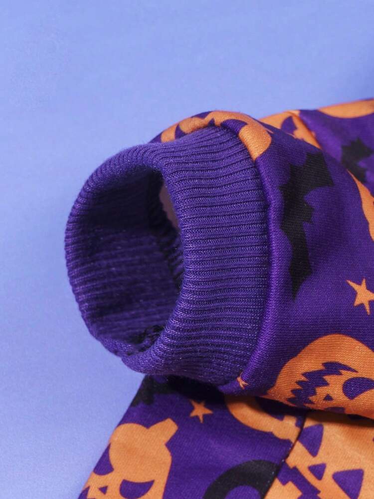 LUCKIE PAW 1pc Halloween Ghost Funny Pattern Pet Sweatshirt, Physical Flea Protection, Reduces Shedding, Warm & Breathable Dog Vest, Suitable For Small & Large Dogs And Cats, Indoor & Outdoor - Purple - View 7