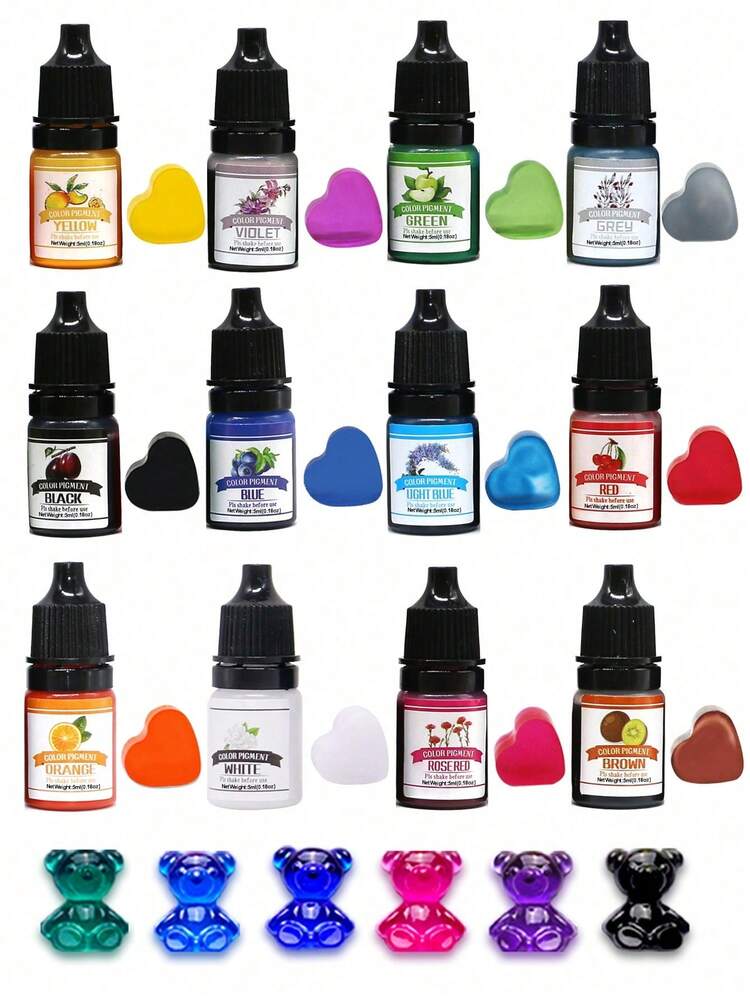 1 Bottle 12 Colors 5ml Epoxy Resin Pigment Transparent UV Epoxy Resin Dye Liquid DIY Jewelry Making Accessories Candle Dye - UV Color Pigment - View 1