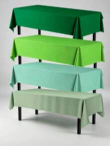 1/4 Pack Solid Color Disposable Plastic Tablecloth, Emerald Green, Foldable, Easy To Clean, Suitable For Weddings, Birthdays, Graduation Ceremonies, Christmas Parties, Summer Gifts, Beach Parties, Back To School Supplies And Room Decor. - Jade Green (4pcs)-137*274 - View 6