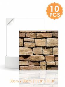 1/10/20Pcs 3D Faux Stone Wall Stickers, Peel And Stick Wall Panels, Self Adhesive Decorative Wall Tiles For Home Interior Decor - Wall Stickers - View 18