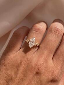1pc Classic Elegant Cubic Zirconia Ring, Unique Design, Suitable For Balls, Gatherings And Parties, Exquisite Jewelry Gift For Elegant Women - Lace-up Horse Eye - View 5