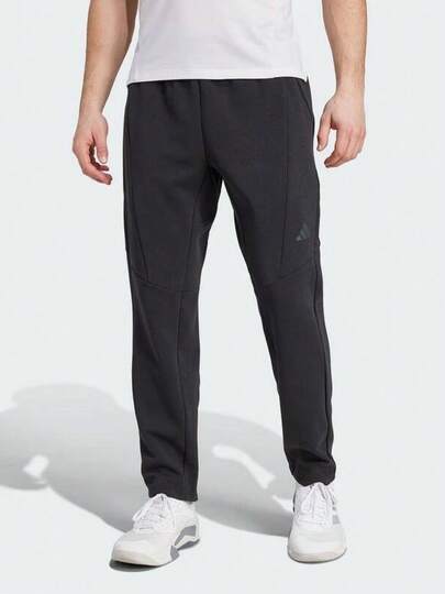 Adidas Men's Minimalist Versatile Breathable Lace-Up Black Knit Joggers