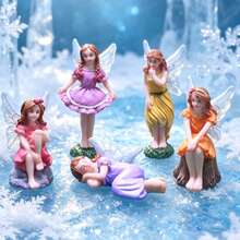 5pcs Mini Fairy Girl Decorative Figurines, Resin Crafts For Flower Pots, Garden Plants, Landscape Decor, Angel Figurines, Perfect Gift For Friends - A - View 7