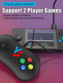 1pc New Handheld Game Console, 3-Inch HD Screen, Built-In 500 Classic Games, Supports TV Connection, 2-Player Multiplayer, Equipped With Classic GBA/FC Arcade Joystick, Perfect Holiday Gift For Boyfriend - View 7