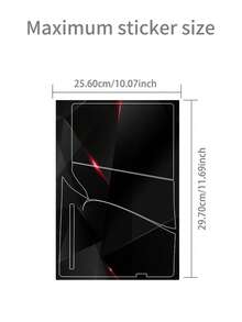 6Pcs Glossy Mirror Cut Light Luxury Black Red Skin Stickers Compatible With PS5 Slim Disc Edition, Full Wrap Game Console & Controller Protective Decals, Dustproof Wear-Resistant Vinyl Cover - View 2