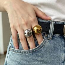 1pc Oversized Oval Stainless Steel Women's Ring - Oversized Oval Women's Ring - View 1