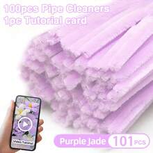 101 Pcs DIY Chenille Stem Set + Video Tutorial– 31 Colors Encrypted Chenille Stems, 30cm Fuzzy Pipe Cleaners – Suitable For Valentine's Day, Party Decoration, Christmas Decor And More– High Quality – Adult Crafts And Commercial Use - Monochrome - View 8