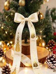 1PC Christmas Ribbon Gift Box Packaging Colorful Ribbon Flower Cake Decoration Bow Woven Tape - Multicolor - View 3