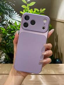 Casing Ponsel Minimalis Sentuhan Lembut Warna Solid Gradien Metalik, Pelindung Anti Guncangan, Hadiah Ideal untuk Teman, Ibu, Sahabat, Kompatibel dengan Apple 17/16/15/14/13 Air/17 Pro Max, Mendukung Pengisian Daya Nirkabel - Purple - View 7