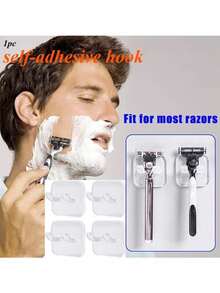 2026 New Shower Razor Holder (1pc) Self-Adhesive Razor Hook, Removable And Reusable, Suitable For Wall, Bath Sponge Hook, Towel Accessory, Ideal For Bathroom, Kitchen, Guest Room, Spring, Easter, Labor Day, Father's Day Gift - Multicolor - View 7
