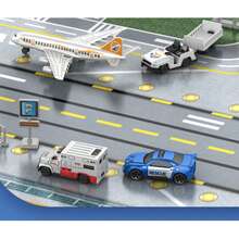 Airport Toy Set Model, Passenger Plane Airport Control Tower, Suitable For 3-6 Years Old Boys And Girls, Small Car Parking Lot Map Game Scene Set, Christmas Birthday Gift - Blue - View 3