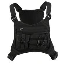 Tas Dada Rompi Ringan Pria Warna Hitam dengan Tali Bahu yang Dapat Disesuaikan dan Banyak Saku, Cocok untuk Lari, Mendaki, Olahraga dan Latihan, Perlengkapan Ekspansi Ransel Pelindung Petualangan Bertahan Hidup di Luar Ruangan - MultiWarna - View 12