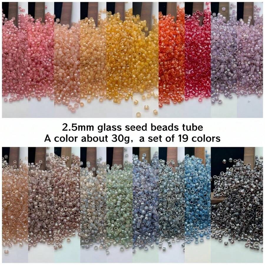 30g/Pack, Approx. 1800pcs, 2.5mm Glass Seed Beads, Oily Dyed Core Series, Suitable For Handmade DIY Charm Bracelets, Pendants, Jewelry & Accessories Making - 2.5mm 109A Oil-dyed Core 19 Colors - View 1