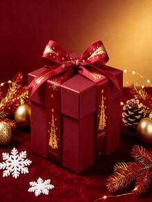 1PC Christmas Ribbon Gift Box Packaging Colorful Ribbon Flower Cake Decoration Bow Woven Tape - Multicolor - View 1
