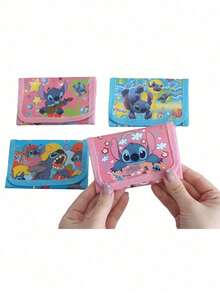 Monopoly 4pcs Cartoon Anime Theme Stitch Coin Purse, Anime Character Stitch & Angel Pattern Gift Bag, Card Holder Wallet, Holiday Small Gift, Coin Pouch - Multicolor - View 2
