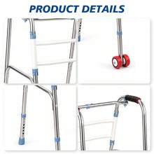 Foldable Lightweight Walking Frame With 2 Wheels – Compact Folding Walker For Easy Storage & Transport, Mobility Aid For Elderly & Adults - Silver - View 6