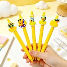 16pcs Cute Duck Retractable Ballpoint Pens, Fun Cartoon Duck Signature Ballpoint Pens, Suitable For Children, Students, School And Office Supplies - Multicolor - View 3