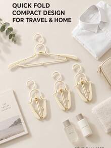 Multifunctional Foldable Portable Clothes Drying Rack, Travel Business Trip Dorm Home Use Clothes Hanger, Foldable Storage Space-Saving, With Hooks Clothes Drying Rack, Bedroom Balcony Bathroom Wardrobe Universal Drying Rack - White - View 1