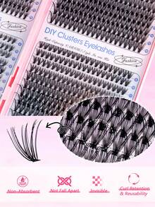 MEM 1200pcs DIY Eyelash Bundles, Fluffy D-Shaped Curly Hair Extensions, 9-16mm Mixed Length Design, Suitable For Various Makeup Looks, Including Mascara, Tweezers, Suitable For Daily Use, Gatherings, Halloween, Christmas - Black - View 4