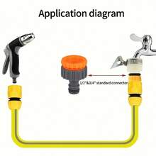 6/10-Piece Hose Quick Connector Kit | 3/4" & 1/2" | Threaded Faucet Adapters | Car Wash & Garden Watering - A - View 3