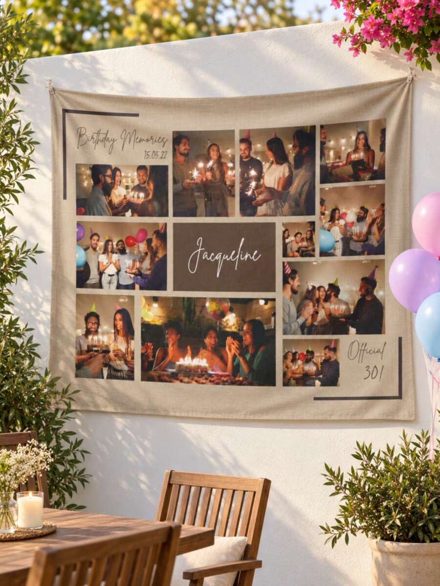 1pc Customizable Personalized Wall Tapestry, Custom Image, Fashion Home Decor, Suitable For Men And Women, Perfect For Mother's Day, Graduation Ceremony And Other Occasions, Multi-Functional, Highly Decorative - Multicolor - View 1