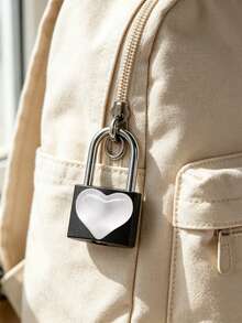 Mini Metal Padlock With Translucent Heart-Shaped Decoration; Includes 2 Keys. Small Combination Lock, Small Luggage Lock, Metal Key Lock, Suitable For Luggage, Backpack, Pencil Case, Gym Locker, Travel Accessories, Perfect Birthday Gift, Halloween Christmas Gift, Daily Home Supplies - Multicolor - View 7