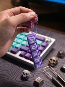 1pc Personalized Custom Name Mechanical Keyboard Keychain, Keycap Stress Relief Accessory, 3D Printed Accessory, Custom Keyboard Keychain Pendant, Suitable For Halloween And Christmas - Multicolor - View 4