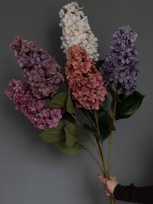 1PC, Autumn Long Branch Vintage Hydrangea Artificial Flower, Wedding Scene Layout Road Guide Fake Flower Photography Prop Hydrangea - Multicolor - View 2