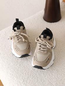 1 Pair Kids' Sports Shoes New Boys' Chunky Sneakers Summer Style - Khaki - View 6