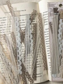 1 gói 40 miếng dán trang trí PET viền ren vintage cho scrapbook, viết nhật ký, làm collage DIY - Nhiều màu - Xem 2