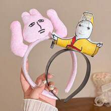 MESHUOKAI 1pc Pink Rabbit Ear Hair Scrunchie, Fun, Photography, Spring/Summer/Autumn/Winter New, Headband, Beauty, Home, Hair Accessory, Cute, Party, Home - Multicolor - View 7