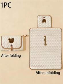 1pc Baby Bear & Rabbit Waterproof Changing Pad, Convenient Multifunctional Diaper Bag, Foldable & Portable, Gift For Baby - Baby Diaper Pad - View 9