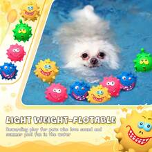 10pcs Squeaky Spiky Latex Puppy Toy Balls, Dog Chew Toys, Interactive Toys For Small And Medium Dogs - Multicolor - View 1