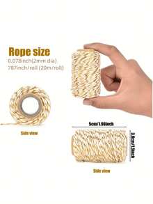 Gift Box Packaging Rope, Gift Wrapping Ribbon, Multi-Color Mixed Braided Gold Striped Cord, Suitable For Christmas Gift Wrapping, Crafts, Sewing And Holiday Decoration - Multicolor - View 7