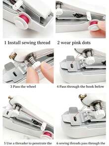 76pcs(1 Portable Mini Sewing Machine Includes 2 Sewing Machine Accessories + 1 Set Of 73pcs Needle And Thread Kit), Handheld Manual Easy Sewing, Portable Home Sewing Machine, White - 1pc, 1 Small Sewing Machine, Needle And Thread Kit Includes Embroidery Needles, Needle Case, Scissors, Measuring Tape, Seam Ripper, Pins, Needle Threader, Thimble And Other 73pcs Set And One White Handheld Sewing Machine (Thread Color Random), Portable Home Sewing Tools Needle And Thread Box Set Sewing Thread Kit Needle And Thread Bag - 76-piece Set (sewing Kit + Manual Sewing Machine Set). - View 7