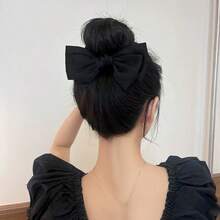 1pc French Retro Bow Hair Tie, High-End And Elegant Temperament, Wide Brim Will Not Damage Hair, Durable Hair Accessory, Easily Release Charm. - Multicolor - View 8