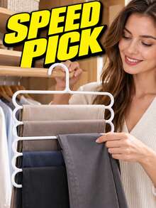 Space-Saving Pants Hangers With 5-Tier Non-Slip Rack For Wrinkle-Free Wardrobe Heavy-Duty Closet Organizer For Students And Renters Sleek Pants Storing To Maximize Cramped Cabinet Space Dorm Room Essentials College Room Decor Back To School - Multicolor - View 7